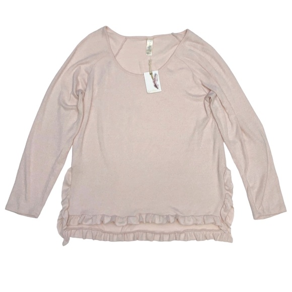 Jessica Simpson Pale Pink Ruffle Hem Tunic Top XL - Picture 4 of 10